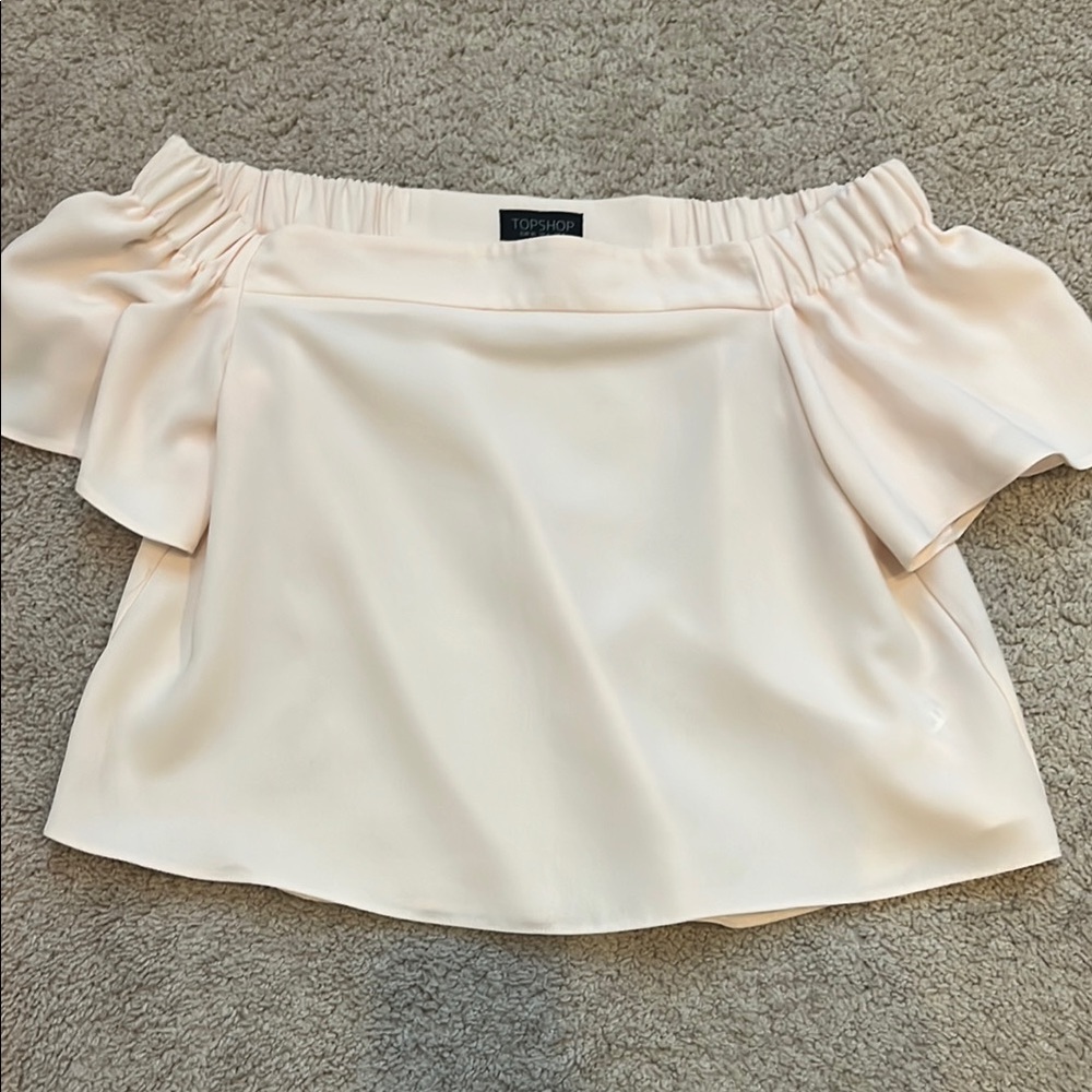 Topshop Women's Cream Off-Shoulder Top